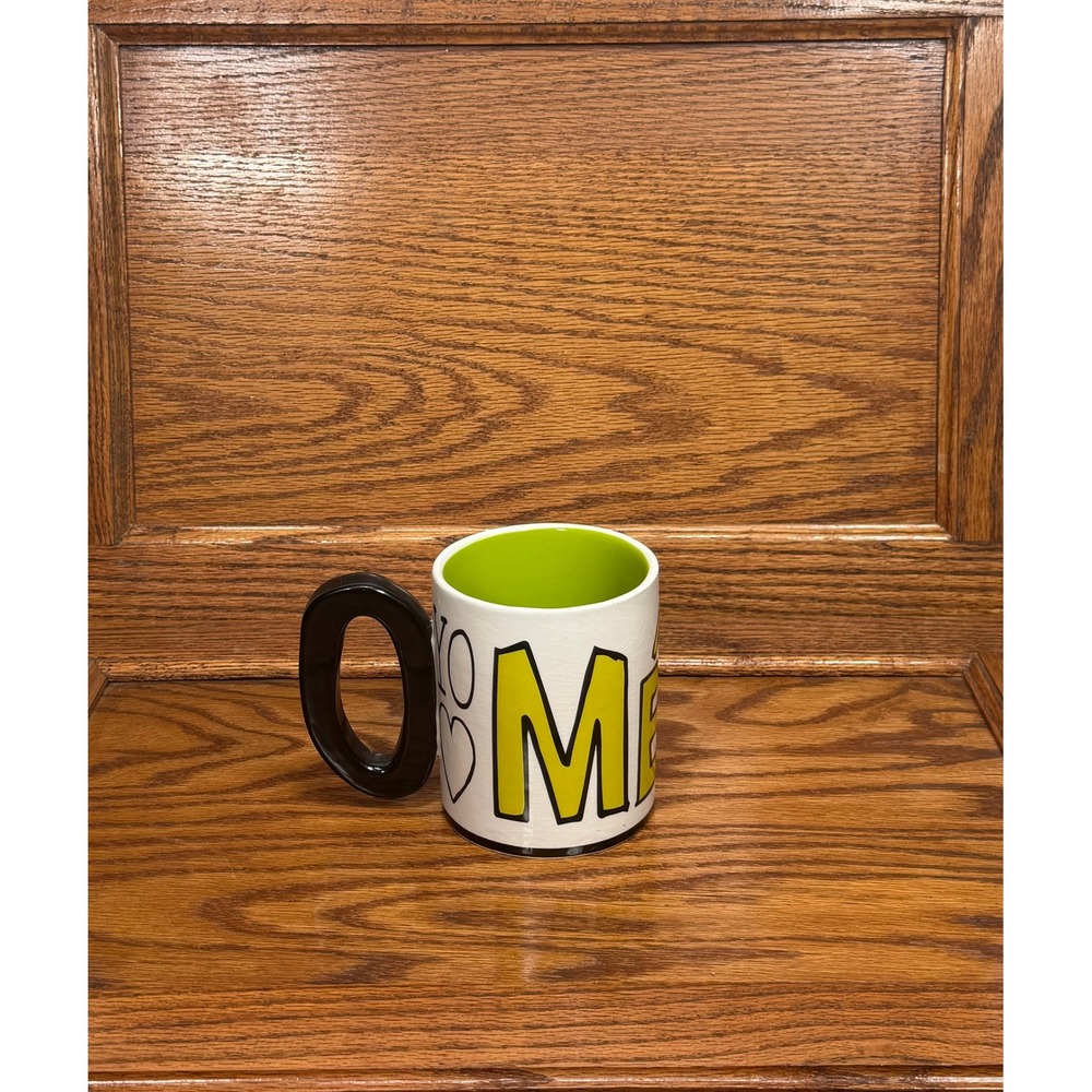 Photofolio Yo Amo Mexico Coffee Mug Souvenir Green Interior Red Black Handle‎